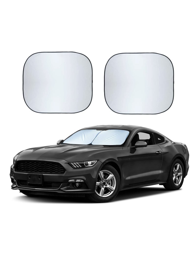 Y&D - Car Windshield Sunshade Durable 240T Polyester Sun Shield for Front Window Reflect UV Rays and Heat Protect Your Foldable 2 Piece Medium (28 x 31 inches) - Image 1