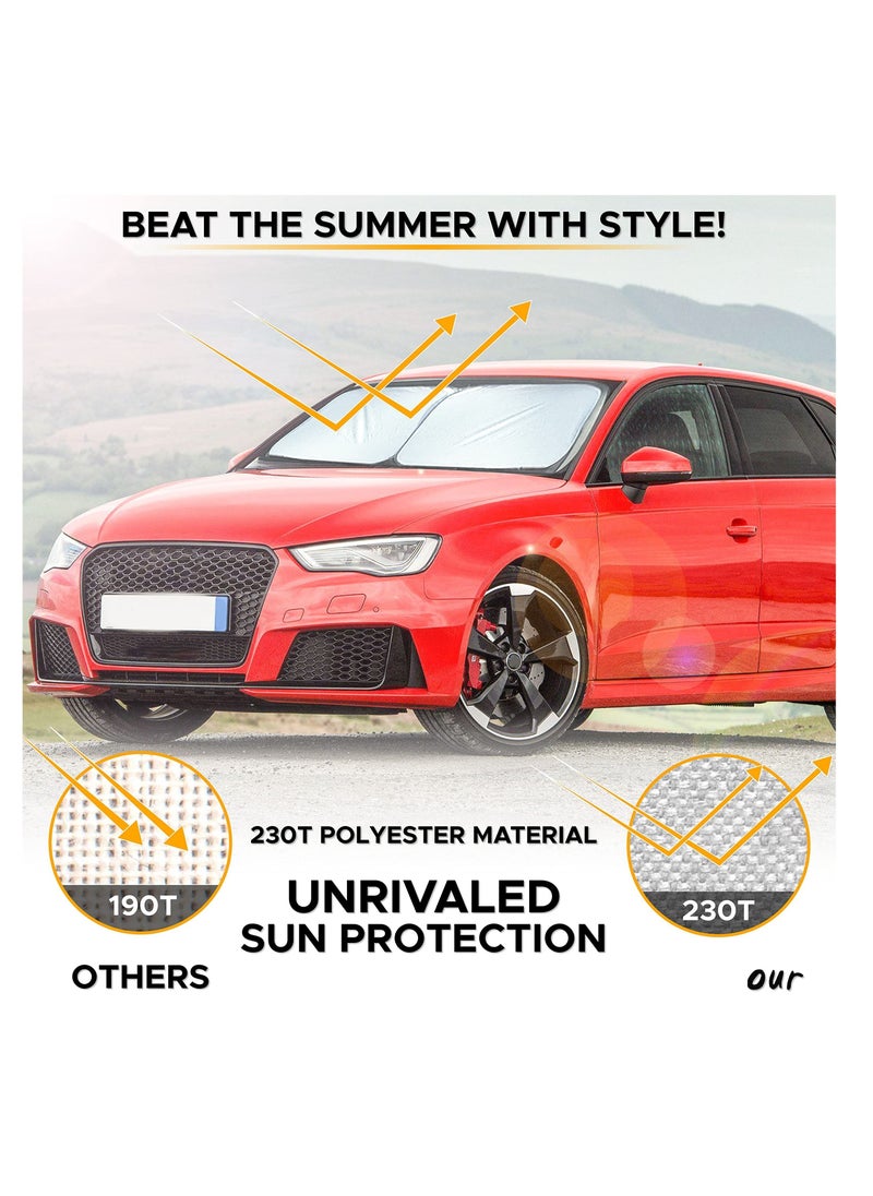 Y&D - Car Windshield Sunshade Durable 240T Polyester Sun Shield for Front Window Reflect UV Rays and Heat Protect Your Foldable 2 Piece Medium (28 x 31 inches) - Image 1
