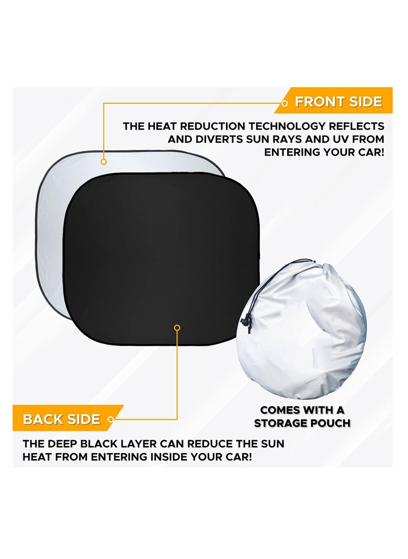 Y&D - Car Windshield Sunshade Durable 240T Polyester Sun Shield for Front Window Reflect UV Rays and Heat Protect Your Foldable 2 Piece Medium (28 x 31 inches) - Image 1