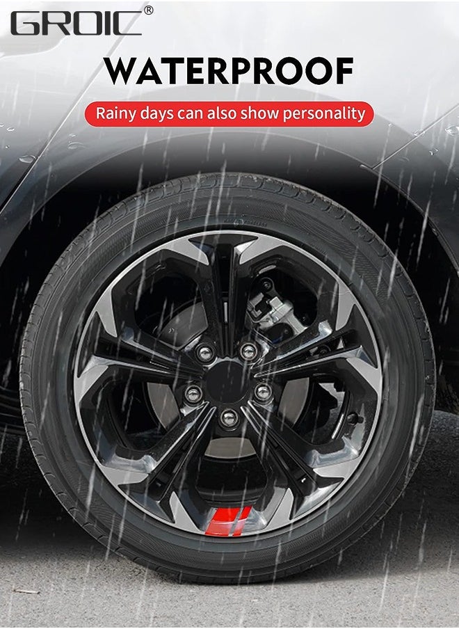 GROIC 12 Pcs Wheel Rim Decal Stripes Set Sport Emblem Reflective Stickers, Wheels Tire Rim Safety Decoration Accessories, Automobile Decoration  - Image 5