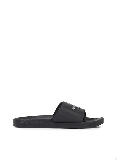 Calvin Klein Jeans Men's Logo Sliders -  TPU upper , Black