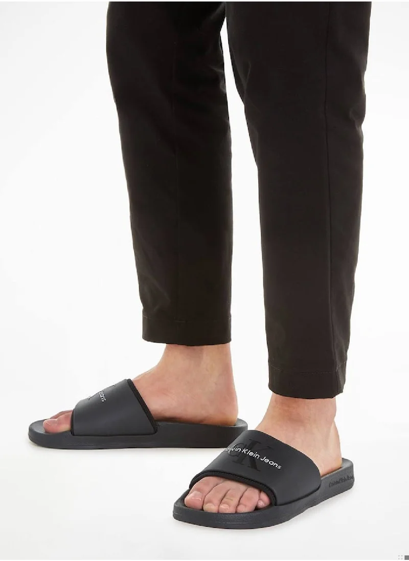 Calvin Klein Jeans Men's Logo Sliders -  TPU upper , Black