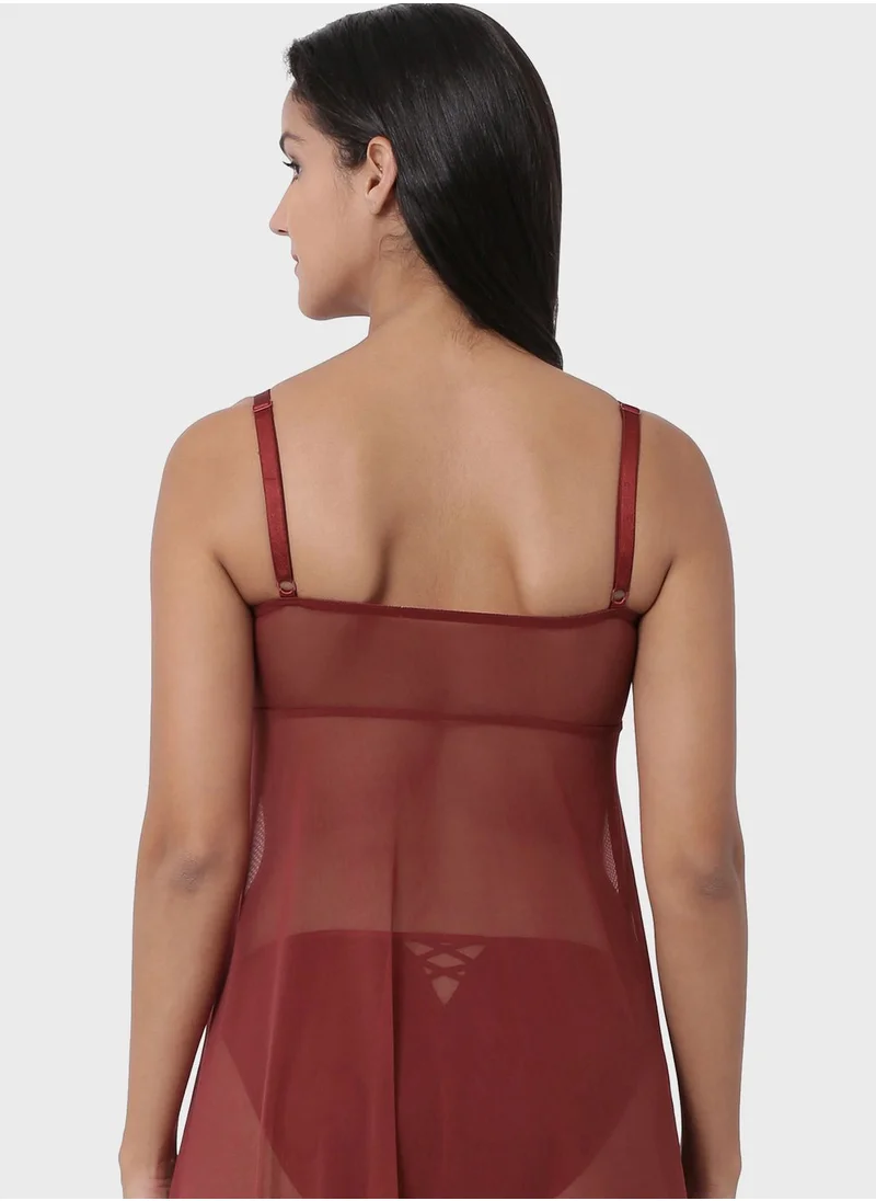 enamor Thigh length Lace chemise