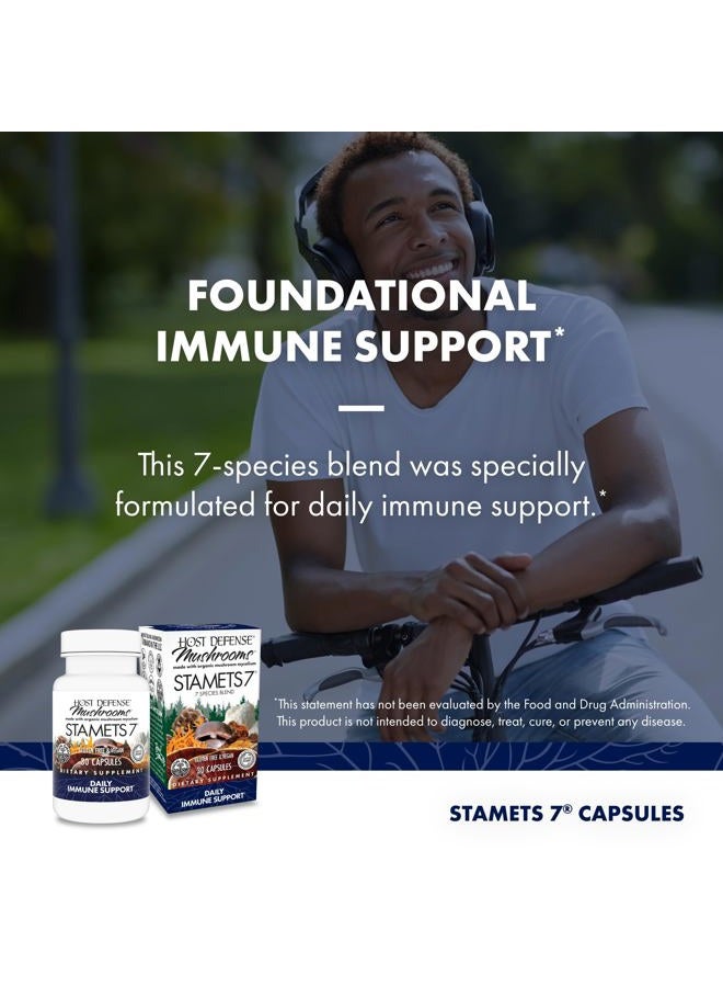 Host Defense Stamets 7-7 Species Blend - Mushroom Supplement for Immune Support - Includes Royal Sun Blazei, Cordyceps, Reishi, Maitake, Lion's Mane, Chaga & Mesima - 30 Capsules (15 Servings)* - Image 3