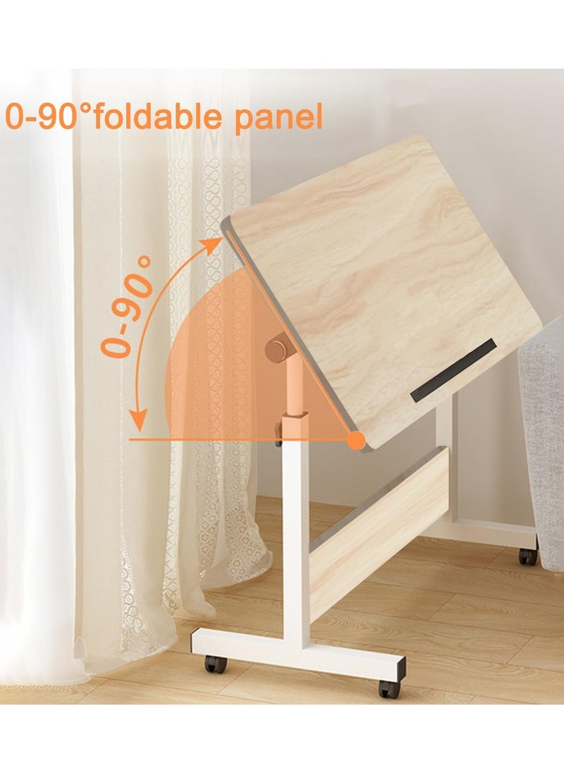 DubaiGallery - Rolling Desk Adjustable Height,Rolling Computer Cart,Portable Laptop Desk,Small Adjustable Home Office Desk,Rolling Laptop Desk,Small Portable Desk - Image 1