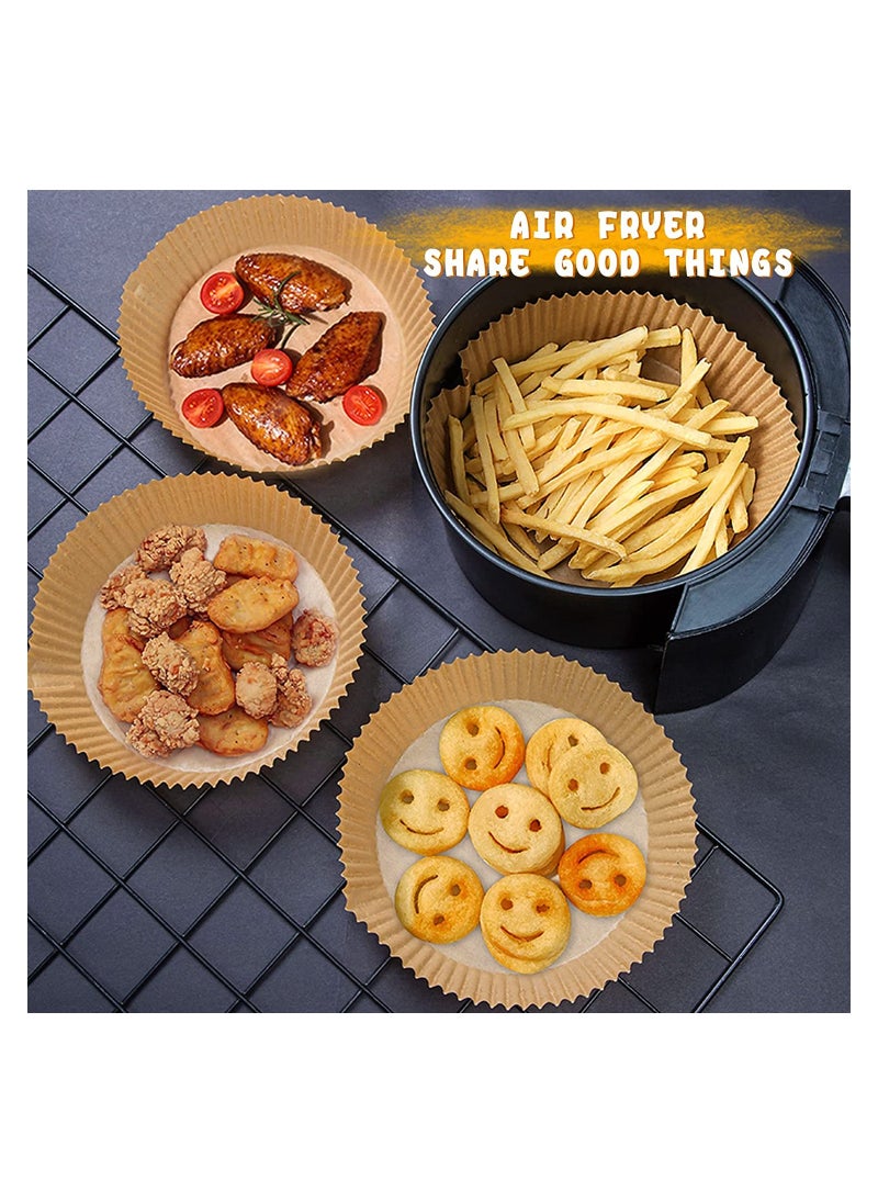 Generic Air Fryer Disposable Paper Liner, 100PCS Non-stick Air Fryer Paper Liners, Oil-proof Parchment Paper liners Disposable Air Fryer Liner, Food Pad Paper for Baking Microwave Roasting  - Image 4