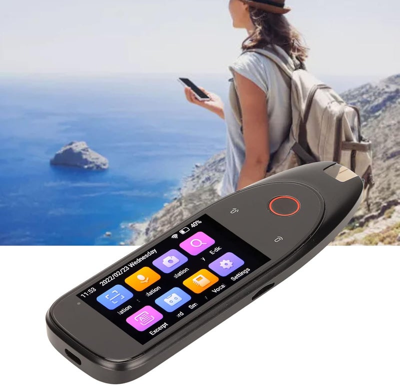 klarako Voice Translator Pen, Portable Scanning Translation Pen Touch Screen Translator Pen, 112 Language Reading Translator with Voice Text Photo - Image 3