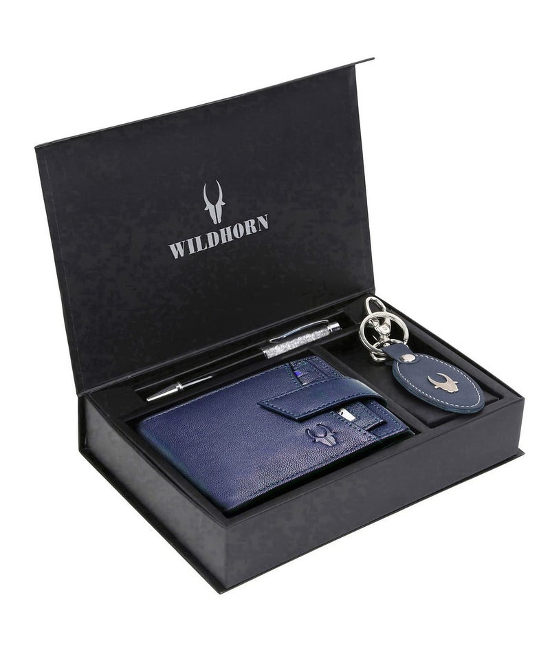 WildHorn Gift Hamper for Men I Leather Wallet, Keychain & Pen Combo Gift Set I Gift for Friend, Boyfriend,Husband,Father, Son etc - Image 2