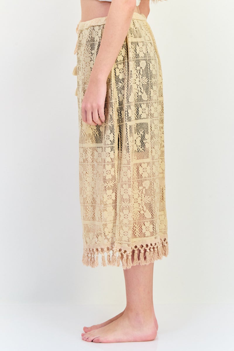 Aerie Women Eyelet Cover Up Skirt, Beige  - Image 2
