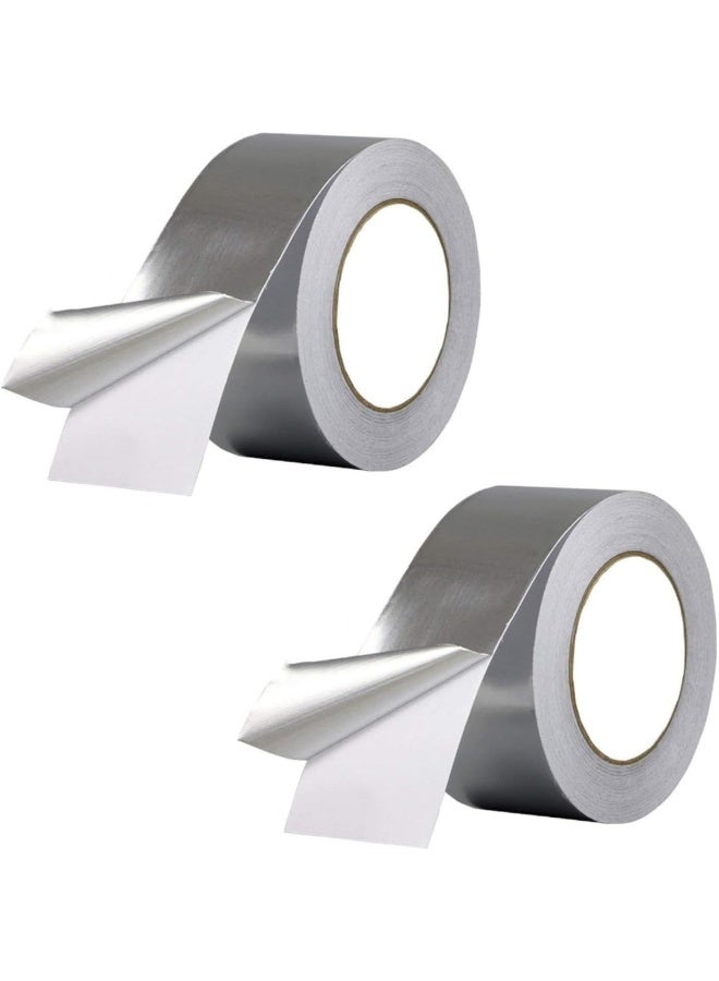 Biella Aluminium Foil Adhesive Tape Seal Insulate And Protect With Ease! Ideal For Roof Leaks Surface Cracks Window Gaps Pipes Boats Sealing And More 3Inch 2Pcs  - Image 1