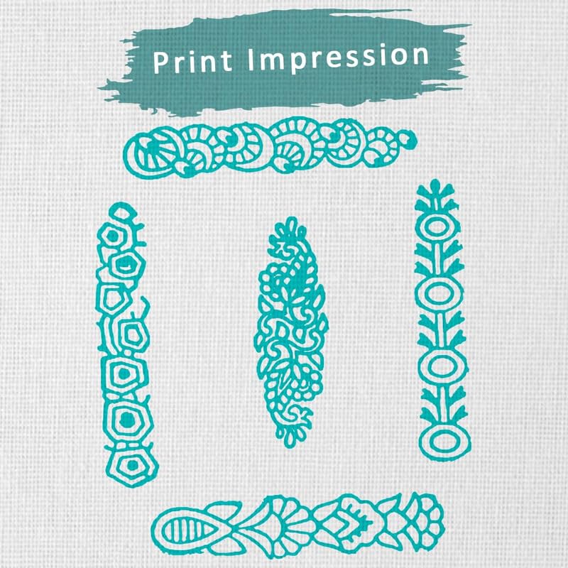 TWOGRAMS | Set of 5 | Wooden Indian Traditional Design Printing Stamps/Blocks for Printing Saree Border/Dresses/Craft Card Making/Scrapbook/Clay Pottery - Image 3