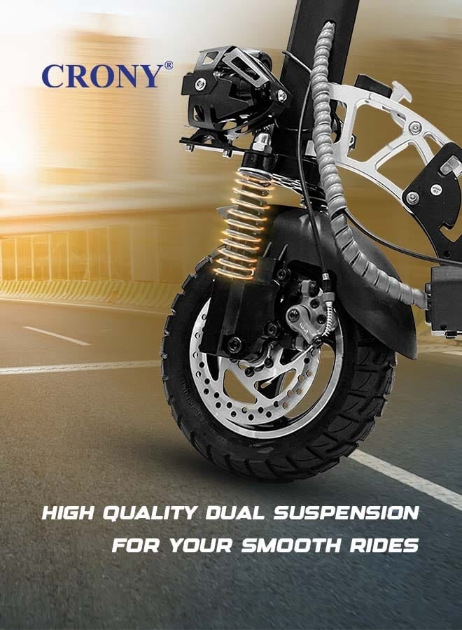 CRONY V10 Pro Fast Speed Electric Scooter for Adults Kids, Off-Road All-Terrain E-Scooter with 1200W Motor & Aluminum Frame, 20-40KM/H Speed, 120KG Max Load, Desert-Ready Design-Black - Image 4