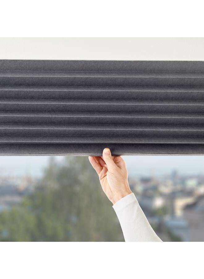 Zaboon Block-Out Pleated Blind, Dark Grey, 100X190 Cm - Image 4