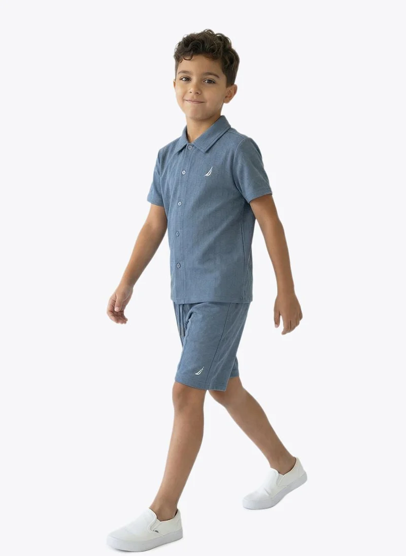 Nautica Boys Regular Fit Top and Shorts Set for Everyday Casual Wear-Blue