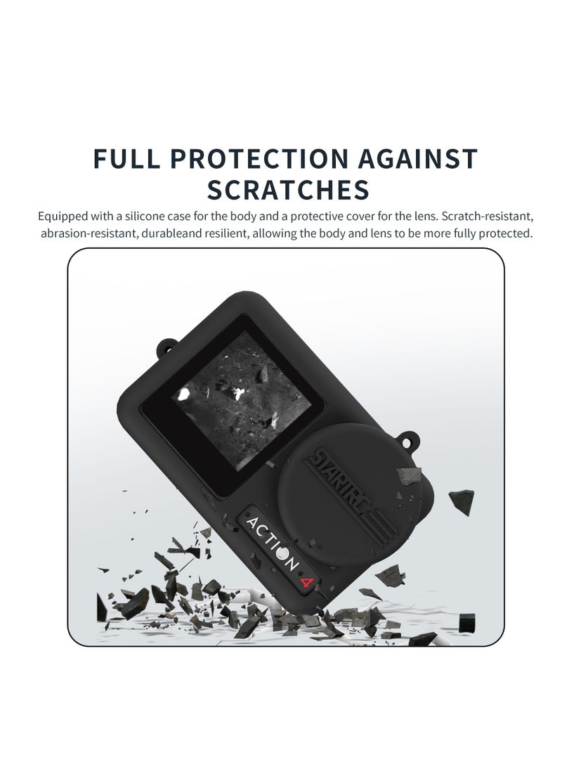 KASTWAVE Silicone Protective Sleeve Cover for DJI Osmo Action 4/Action 3 Camera Len Protector Cap Osmo Action 3/4 Camera Accessories with anti-lost rope - Image 5