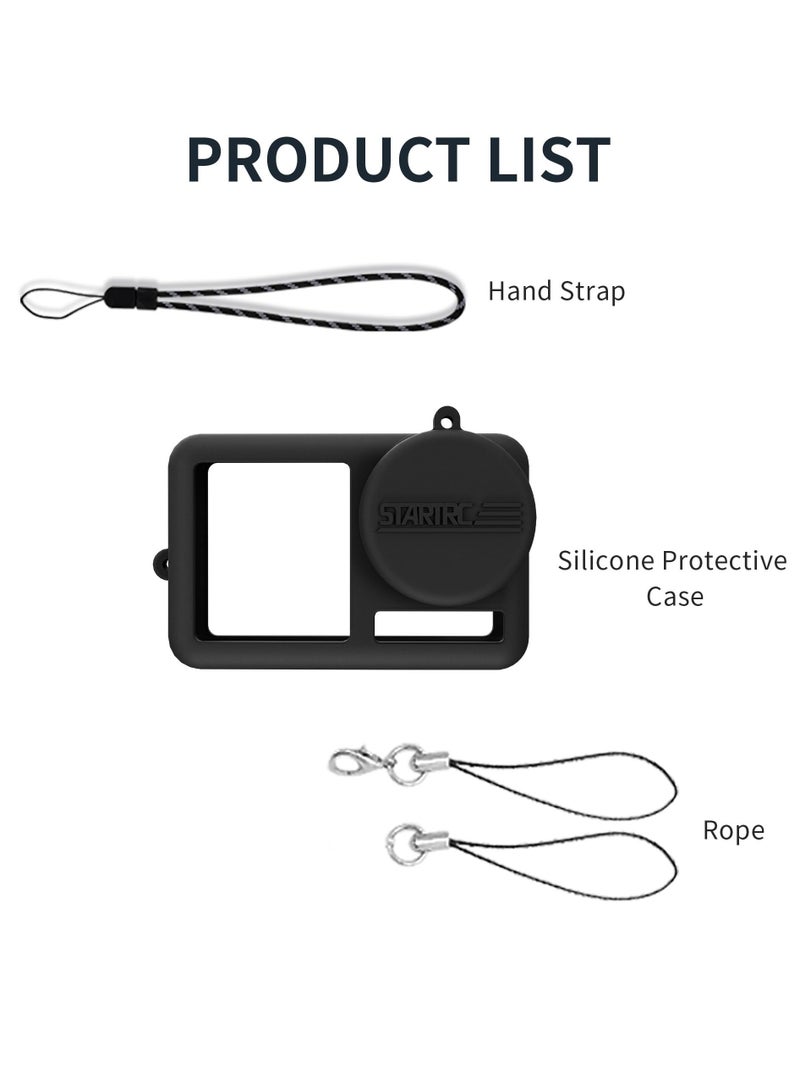 KASTWAVE Silicone Protective Sleeve Cover for DJI Osmo Action 4/Action 3 Camera Len Protector Cap Osmo Action 3/4 Camera Accessories with anti-lost rope - Image 2