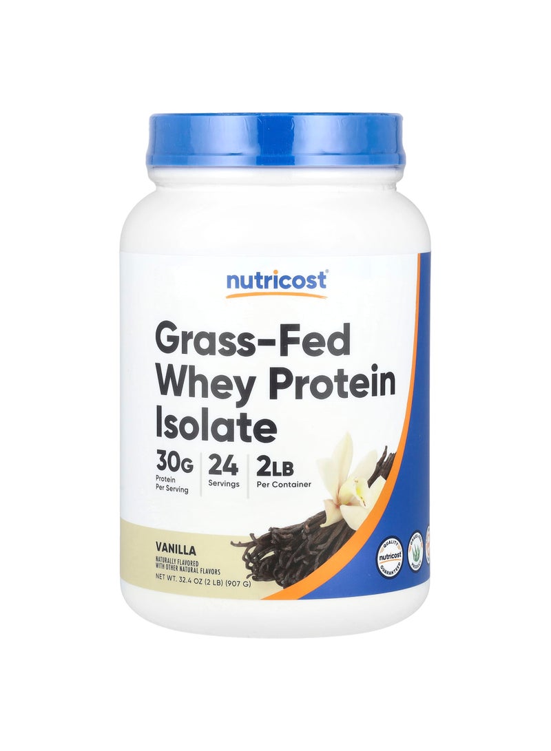 Grass-Fed Whey Protein Isolate, Vanilla, 2 lb (907 g)