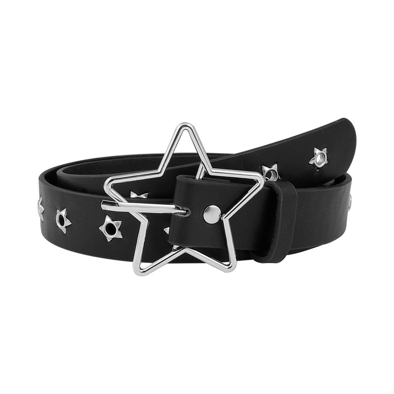 MILAKOO Grommet Star Hole Bucket Belt for Women Dresses Thin Solid Color Waist Belt Y2K Style Outfit - Image 1