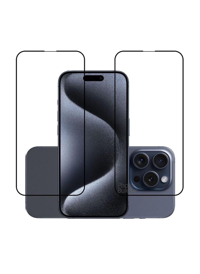 Raxoom iPhone Tempered Glass 3 Pack Clear Screen Protector Set For iPhone 15 Pro 6.1 Inch Anti-Spy Tempered-Glass, Scratch Resistant iPhone Glass Full-Coverage Glass (Privacy, iPhone 15 Pro) - Image 3