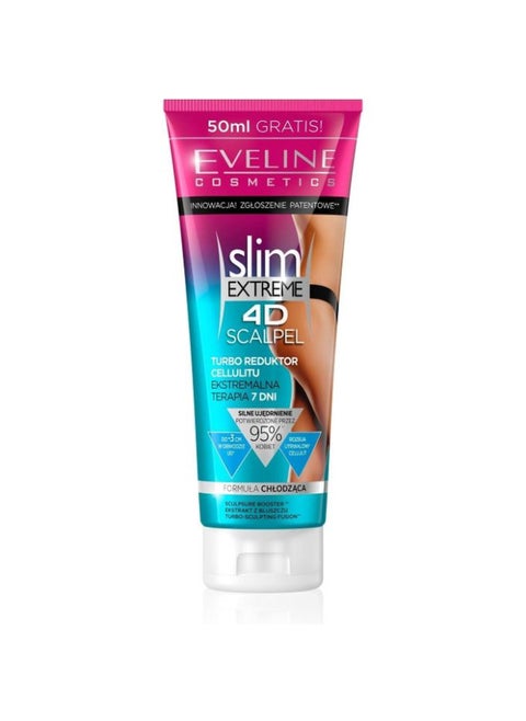 Eveline Cosmetics Slim Extreme 4D Scalpel 250 ml Turbo Cellulite Reducer Reduces Fat Layer Extreme Therapy 7 Days