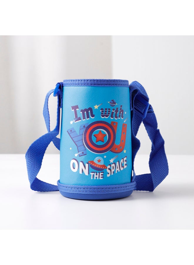 Children's Thermos Cup Cover Universal Thickened Cup Cover Crossbody Portable Rope Anti-fall Protective Cover Insulation Kettle Bag-Color:Thickened And Wear-resistant-blue Captain-Capacity:Default Items - Image 1