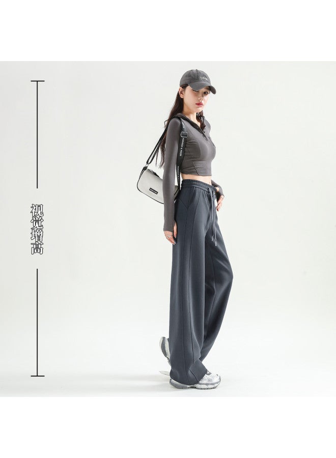 Hstyle Slim Fit Banana Wide Leg Pants Women's 2025 Spring High Waist Versatile Slimming Available In Tall Petite Casual Trousers - Image 5