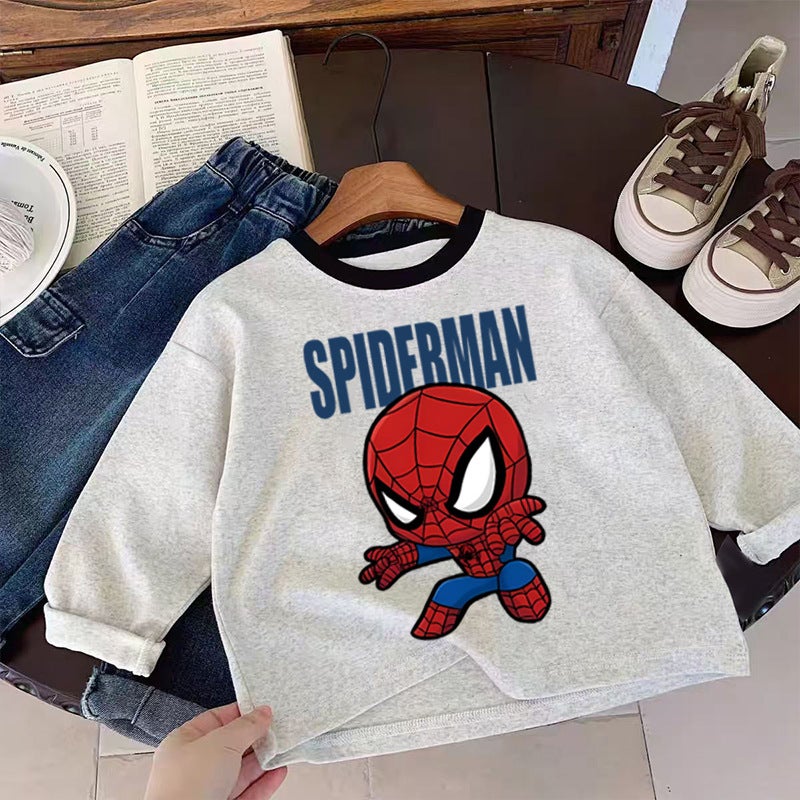 Boys' Cotton Base Shirt Children'S Long-Sleeved T-Shirt Top Children'S Crewneck Trendy Children'S Wear - Image 4