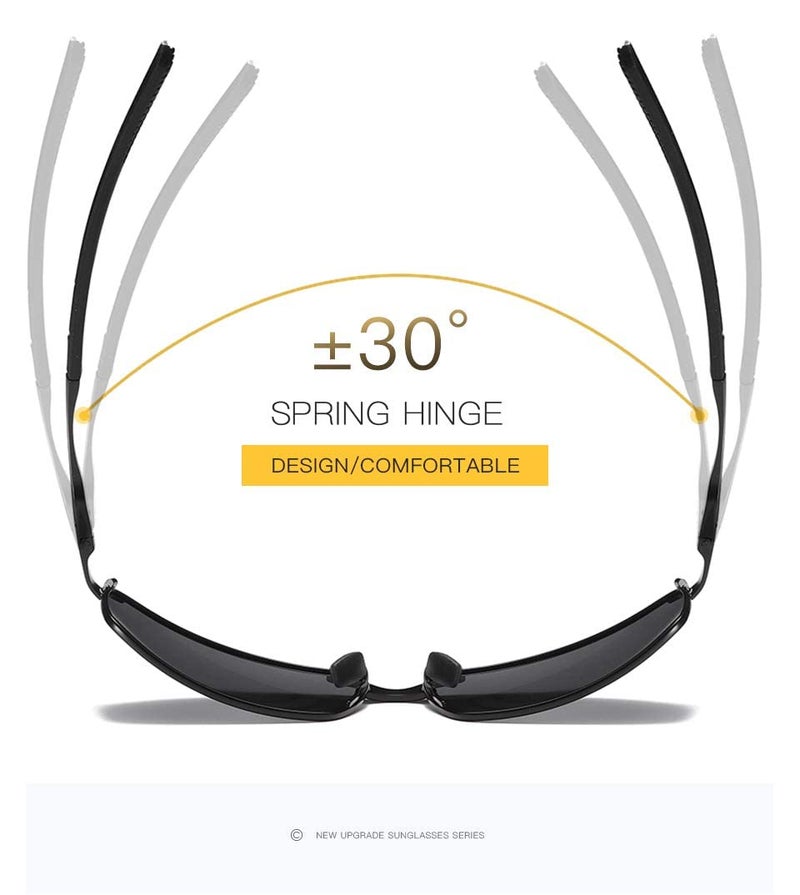 Karsaer Men's Polarised Sunglasses Driving Cycling Sports Glasses for Men Sunglasses for Men Stylish E1030, 65, Black - Image 4