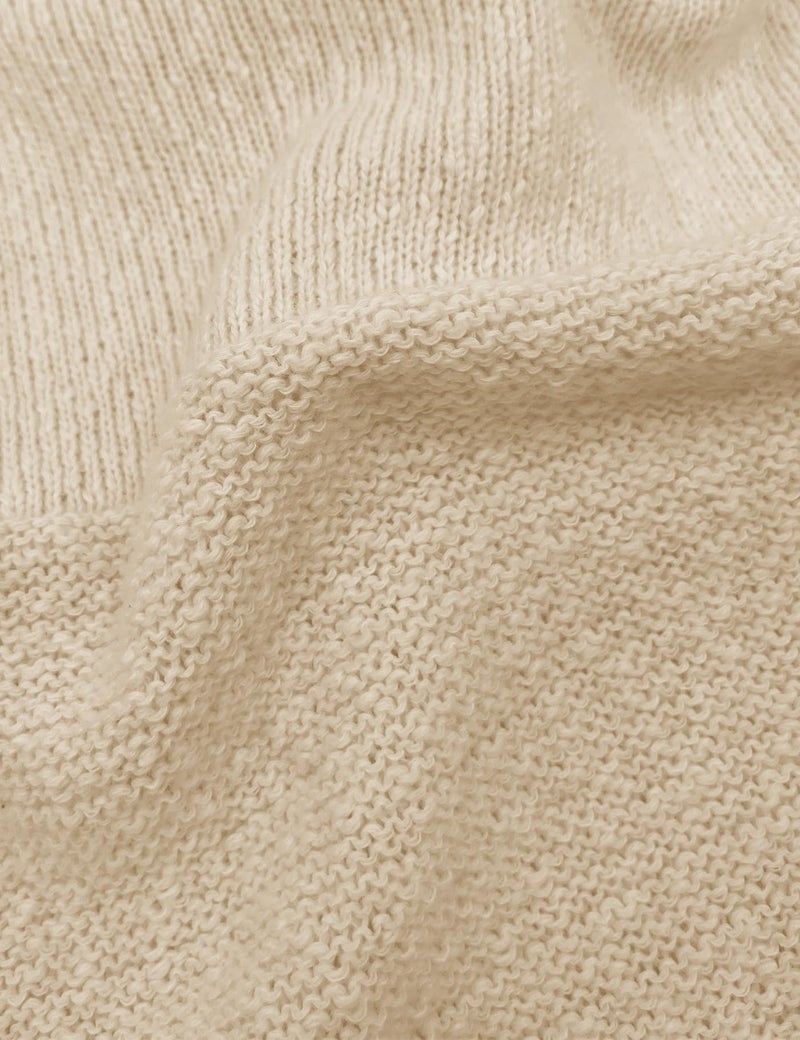PRETTODAY Women's Crew Neck Knit Sweater Long Sleeve Textured Ribbed Casual Loose Cropped Pullover Tops Apricot - Image 5