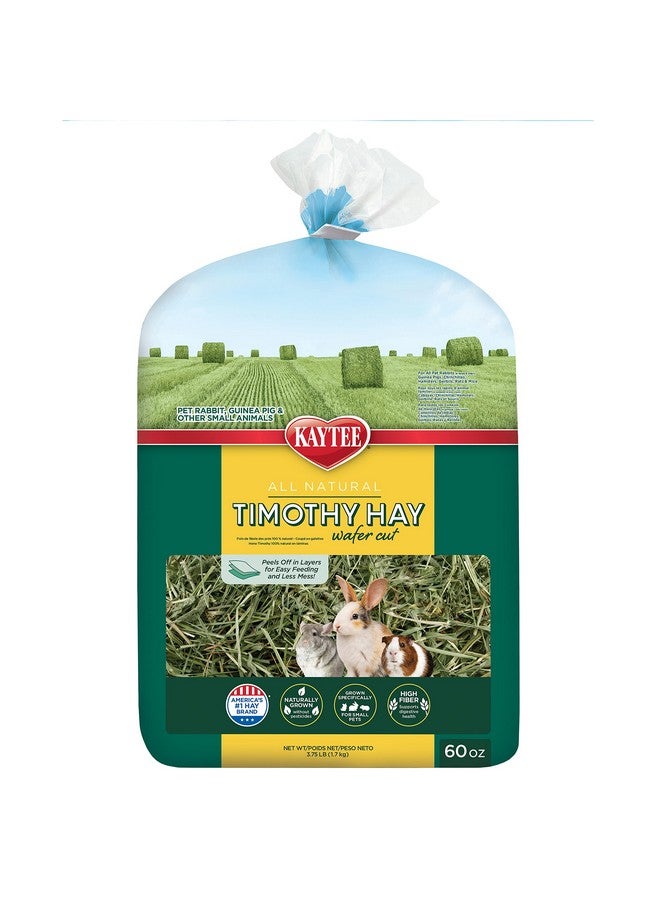 Kaytee Wafer Cut All Natural Timothy Hay for Pet Guinea Pigs, Rabbits & Other Small Animals, 60 Ounce - Image 1