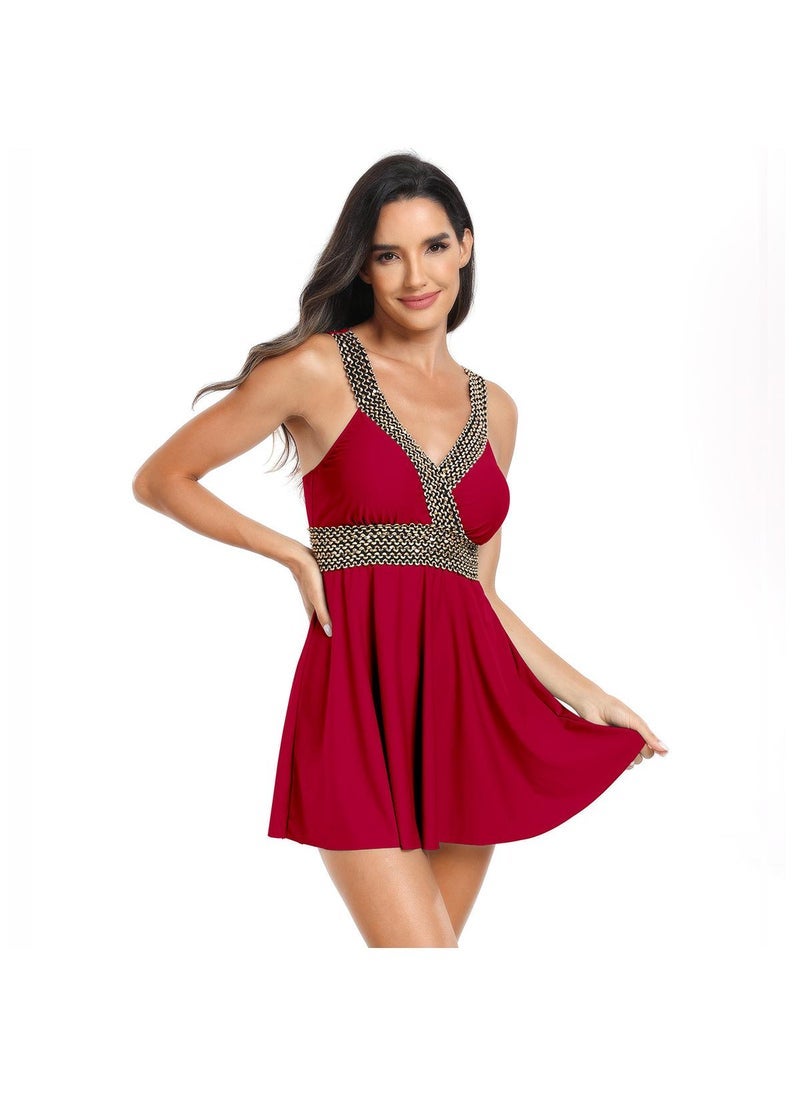 NADANBAO New Floral Printed Skirt Women's Shaping Body  Swim Dresses Swimsuit Bikini Women Swimsuit Swimwear Beach Wear Swimwear - Image 4