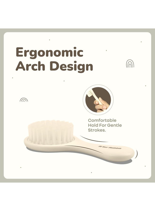 R for Rabbit فرشاة ومشط شعر الأطفال ستايلو تايني تورلز للمولودين، مجموعة العناية بالشعر للأطفال مناسبة للسفر للمولودين، الرضع من عمر 0+ أشهر (بيج) - Image 4