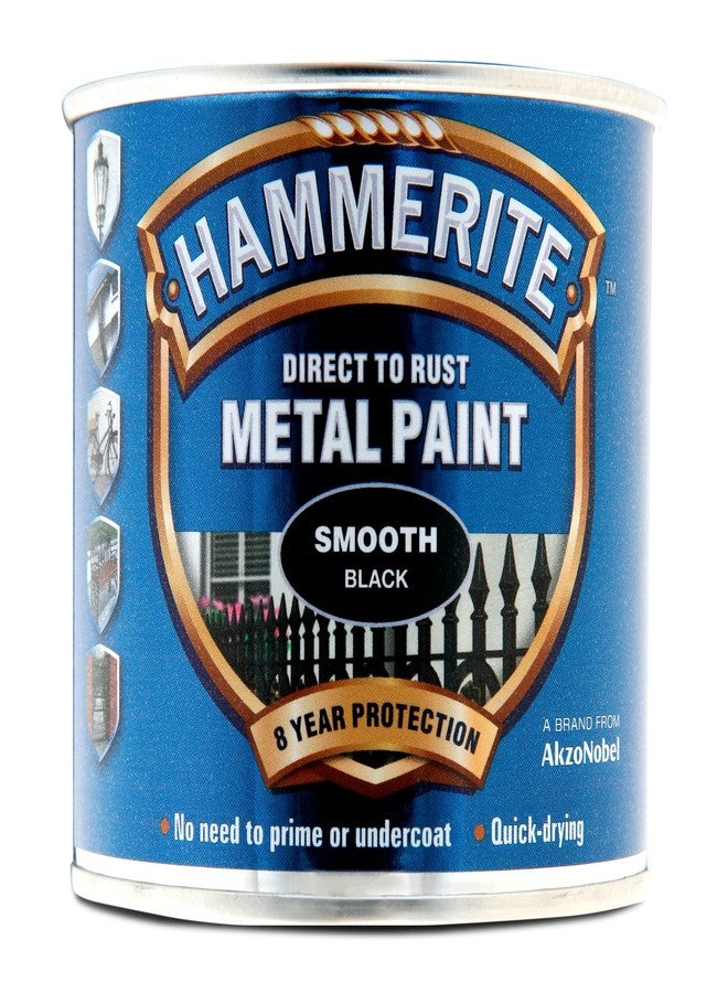 Hammerite 5084863 Direct to Rust Metal Paint - Smooth Black Finish 250ML - Image 4