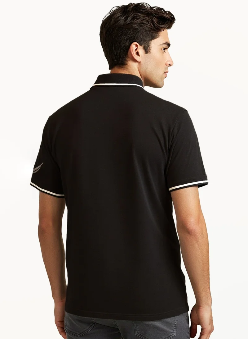 نوتيكا تيشيرت بولو قطن بريميوم بشعار مطبوع بقصة عادية