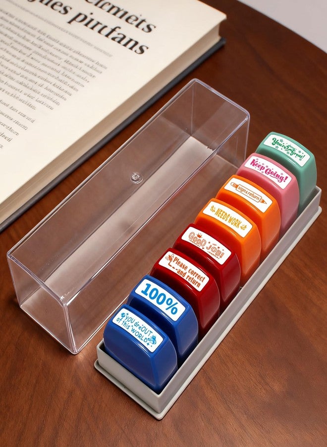WAFJAMF Teacher Stamps for Grading 8-Pack Self-Inking Teacher Stamp School Stamp for Homework Reward Grade Papers Motivate Students - Image 3