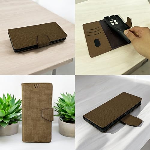 SBMS Flip Cover for Realme P4 5G (6.7-inch) Back Cover Case with Magnatic Closure | Inbuilt Stand | Card & Money Pocket (Mat Brown) - Image 5