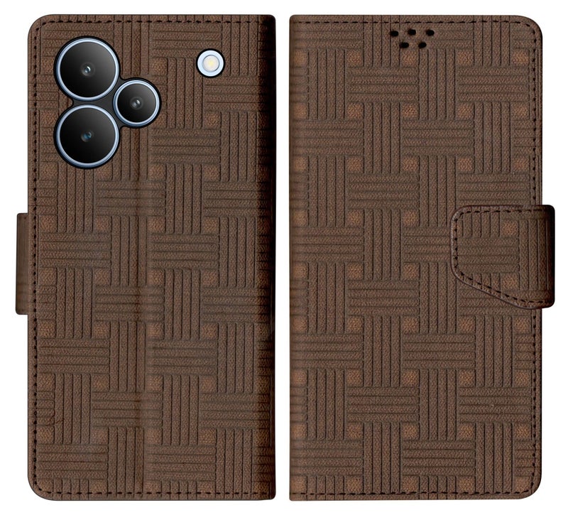 SBMS Flip Cover for Realme P4 5G (6.7-inch) Back Cover Case with Magnatic Closure | Inbuilt Stand | Card & Money Pocket (Mat Brown) - Image 1