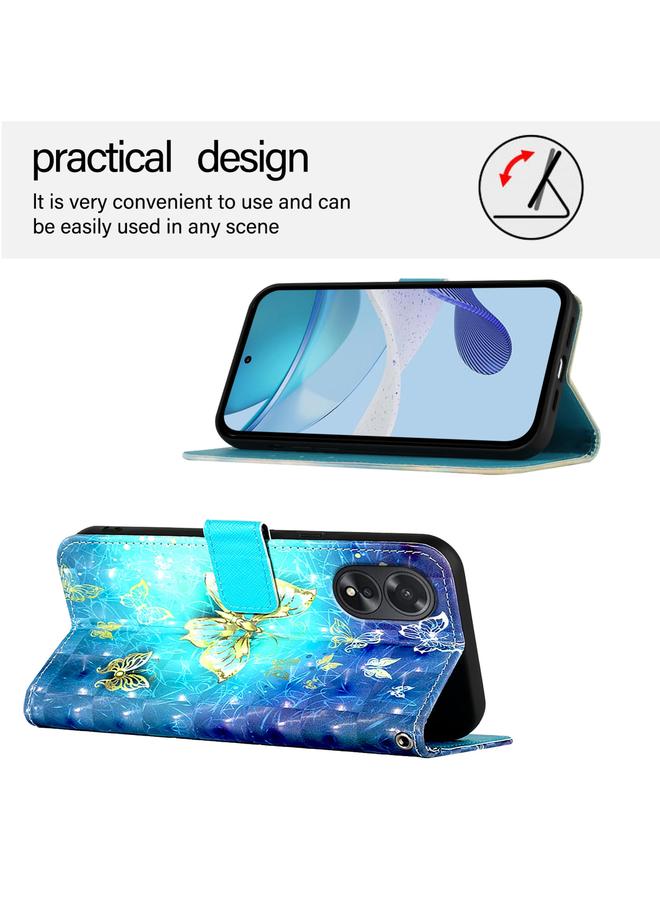 اس-توب جراب لهاتف OPPO A38 4G / A18 4G جراب هاتف جلدي عالمي ثلاثي الأبعاد أفقي قابل للطي - Image 3