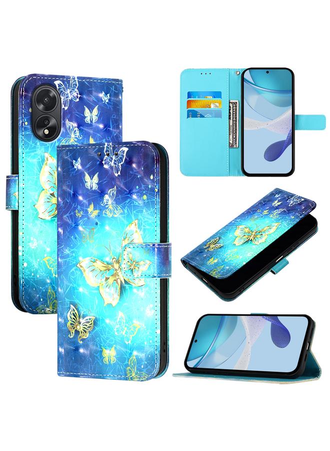 اس-توب جراب لهاتف OPPO A38 4G / A18 4G جراب هاتف جلدي عالمي ثلاثي الأبعاد أفقي قابل للطي - Image 1