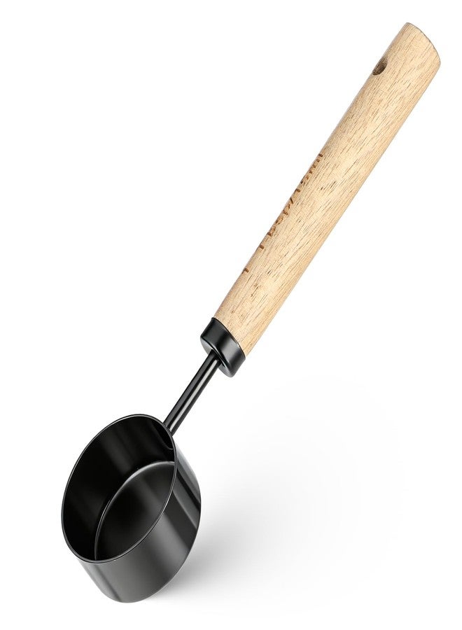 Xyembu Stainless Steel Wood 1 Teaspoon Scoop, Wood Long Handle Coffee-Bean Scoops, 1 Tablespoon Coffee Scoop, Measuring Scoops for Coffee, Tea, Spices (Black, 15ML, 6 Inch) - Image 1