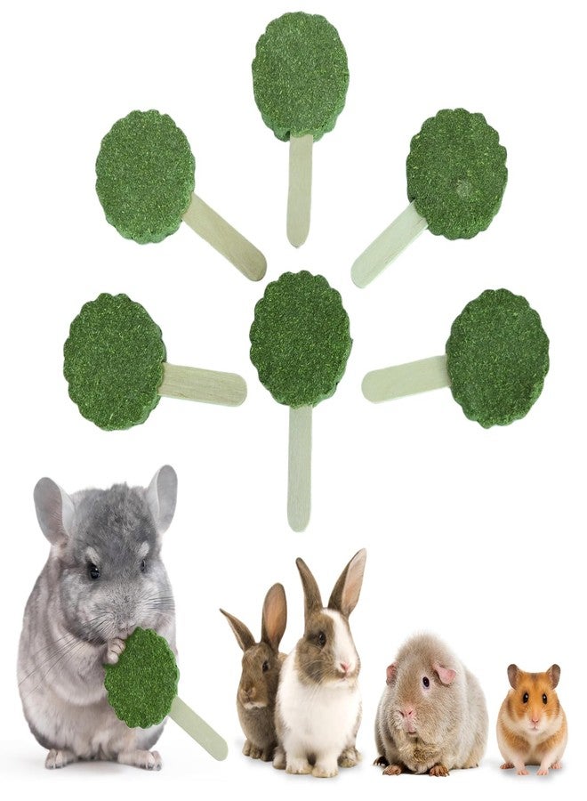 YKD Natural Timothy Hay Cookie Sticks Chew Toys for Teeth, Rotating Aluminum Alloy Chinchilla Cage Toys, Bunny Chew Treats for Rabbits, Guinea Pigs, Chinchillas (Green - Timothy) - Image 1