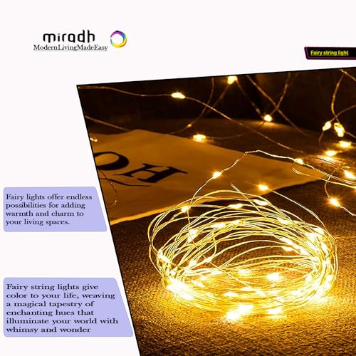 MIRADH Fairy Lights USB Powered String Lights 5M, 50 Led Christmas Lights Fairy String Lights for Party Wedding Festival Bedroom Table Decoration (Warm White, Pack of 1) - Image 3