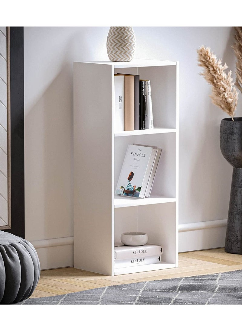 MODERN HOME - Bookcase and accessory Display Unit of wood 3Tier white - Image 1