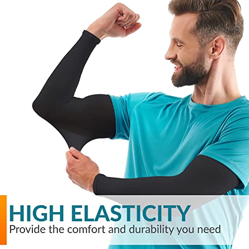 Winkelen Black Full Arm Sleeves Gloves With Thumb Hole | UV Fingerless Full Hand Gloves For Men's and Women's Driving Gloves | Dust & Sun Protective Cotton Socks Hand Sleeves, Hand Cover (1 Pair) - Image 5