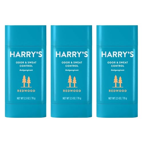 Harrys Antiperspirant Deodorant Sweat  Odor Control Antiperspirant for Men Redwood 25 oz Pack of 3