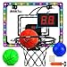 AOKESI Mini Basketball Hoop Indoor with Scorer and BatteriesInside Basketball Hoop Over The Door with Colorful LED LightingToy Basketball Gifts for Boys Girls Teens Adults Black - Image 4