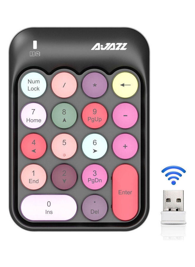 Ajazz AK18 2.4G Mini Wireless Numeric Keypad Mixed Black - Image 1