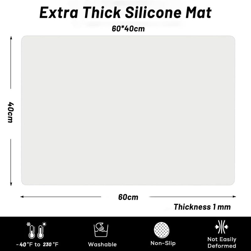 Masroo Silicone Trivet Pot Mat for Kitchen Counter, Large Silicone Countertop Protector 60 CM*40 CM, Nonskid Heat Resistant Desk Saver Pad, Multipurpose Mat, Placemat - Image 3