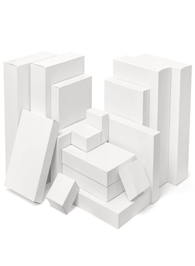 Mefleet 16 Pack Gift Boxes with Lids Assorted Sizes Small to Extra Large Different Size Shirt Box for Wrapping Christmas Presents, Holidays, Birthday Gift White - Image 1
