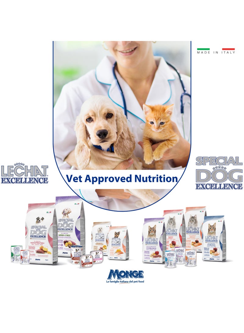 Monge Special Dog Excellence by Monge, Senior Light Dog Wet Food with Chicken & Turkey, Super Premium Complete Wet Dog Food, Patè in Alutray - Image 4